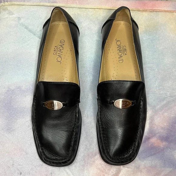 Circa Joan & David Black Leather Flat Women’s 8.5 - Picture 1 of 11